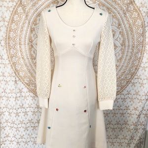 Vintage 70’s Dress baby doll style lace